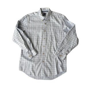 T. Harris London Long Sleeve Check Button Down Dress Shirt Men's Large (L)